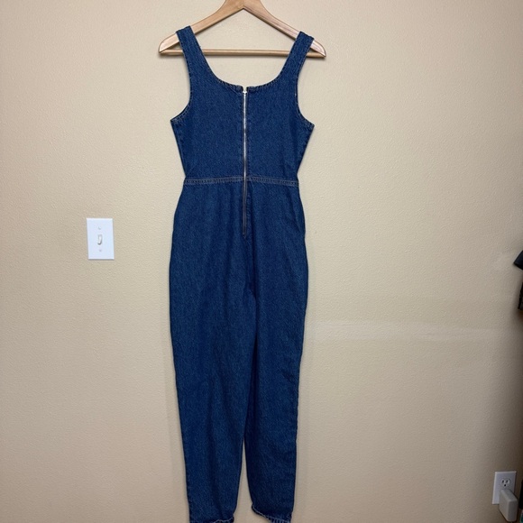 Boohoo Square neck tapered Denim Jumpsuit- Size 6 - Picture 7 of 12